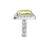 White gold Fancy Yellow Princess  Halo Diamond Pavé Solitaire Ring_38