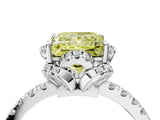 White gold Fancy Yellow Princess  Halo Diamond Pave Band Ring with Four-Prong Setting_19