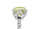 White gold Fancy Yellow Princess  Halo Diamond Pave Band Ring with Four-Prong Setting_20