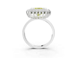 White gold Fancy Yellow Princess  Halo Diamond Ring with Milgrain Edge and Round Prong Setting_38