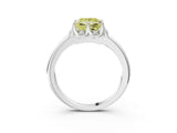 White gold Fancy Yellow Princess  Halo Diamond Ring with Round Cluster Setting, Solitaire Band, and Four-Prong Setting_32