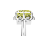 White gold Fancy Yellow Princess  Halo Diamond Ring with Round Cluster Setting, Solitaire Band, and Four-Prong Setting_34