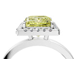 White gold Fancy Yellow Princess  Halo Diamond Solitaire with Pavé Band and Four-Prong Setting_33