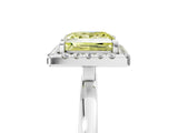 White gold Fancy Yellow Princess  Halo Diamond Solitaire with Pavé Band and Four-Prong Setting_34