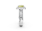 White gold Fancy Yellow Princess  Halo Diamond Split Shank Engagement Ring with Prong Setting_41