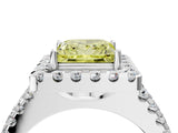 White gold Fancy Yellow Princess  Halo Diamond Split Shank Engagement Ring with Prong Setting_43