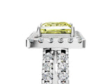 White gold Fancy Yellow Princess  Halo Diamond Split Shank Engagement Ring with Prong Setting_44