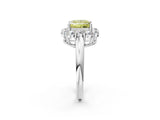White gold Fancy Yellow Princess  Halo Milgrain Solitaire with Bezel Set Side Stones and Pave Band_34