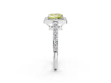 White gold Fancy Yellow Princess  Halo Pavé Diamond Engagement Ring with Bezel Setting_14