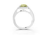 White gold Fancy Yellow Princess  Halo Pavé Diamond Engagement Ring with Bezel Setting_19