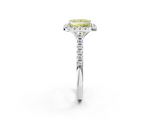 White gold Fancy Yellow Princess  Halo Pavé Diamond Engagement Ring with Four-Prong Setting_5