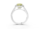 White gold Fancy Yellow Princess  Halo Pavé Diamond Engagement Ring with Four-Prong Setting_6