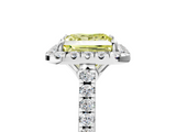 White gold Fancy Yellow Princess  Halo Pavé Diamond Engagement Ring with Four-Prong Setting_8