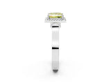 White gold Fancy Yellow Princess  Halo Pave Split Shank Prong Setting Ring_59