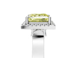 White gold Fancy Yellow Princess  Halo Pave Split Shank Prong Setting Ring_62