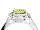White gold Fancy Yellow Princess  Halo Round Diamond Pave Band with Four-Prong Setting_53