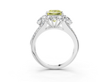 White gold Fancy Yellow Princess  Halo Split Shank Diamond Engagement Ring with Prong Setting_3