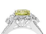 White gold Fancy Yellow Princess  Halo Split Shank Diamond Engagement Ring with Prong Setting_4