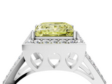 White gold Fancy Yellow Princess  Halo Split Shank Diamond Ring with Four-Prong Setting_4