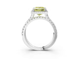 White gold Fancy Yellow Princess  Halo Split Shank Diamond Ring with Pavé Setting_41