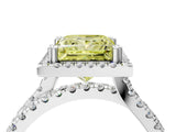 White gold Fancy Yellow Princess  Halo Split Shank Diamond Ring with Pavé Setting_42