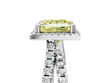 White gold Fancy Yellow Princess  Halo Split Shank Diamond Ring with Pavé Setting_43