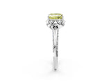 White gold Fancy Yellow Princess  Halo Split Shank Pave Diamond Ring with Petal Prong Setting_35