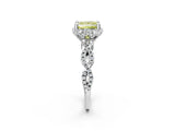 White gold Fancy Yellow Princess  Halo Twist Band Solitaire Ring with Six-Prong Setting_34