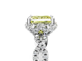 White gold Fancy Yellow Princess  Halo Twist Band Solitaire Ring with Six-Prong Setting_37