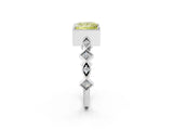 White gold Fancy Yellow Princess  Milgrain Marquise Diamond Twist Band Ring_76