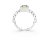 White gold Fancy Yellow Princess  Milgrain Marquise Diamond Twist Band Ring_77