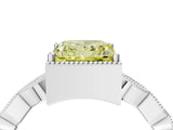 White gold Fancy Yellow Princess  Milgrain Marquise Diamond Twist Band Ring_78
