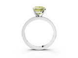 White gold Fancy Yellow Princess  Milgrain Pave Diamond Engagement Ring with Four-Prong Setting_3