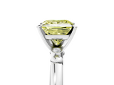 White gold Fancy Yellow Princess  Solitaire Beaded Band with Four-Prong Setting_5