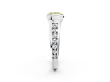 White gold Fancy Yellow Princess  Solitaire Bezel-Set Diamond Ring with Channel-Set Band_2