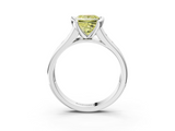 White gold Fancy Yellow Princess  Solitaire Bezel-Set Diamond Ring with Channel-Set Band_3