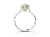 White gold Fancy Yellow Princess  Solitaire Cathedral Diamond Ring with Six-Prong Setting_3