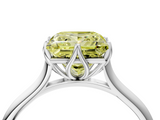 White gold Fancy Yellow Princess  Solitaire Cathedral Diamond Ring with Six-Prong Setting_4
