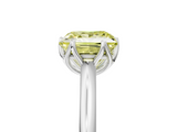 White gold Fancy Yellow Princess  Solitaire Cathedral Diamond Ring with Six-Prong Setting_5