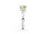 White gold Fancy Yellow Princess  Solitaire Celtic Knot Engagement Ring with Four-Prong Setting_2