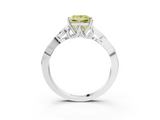 White gold Fancy Yellow Princess  Solitaire Celtic Knot Engagement Ring with Four-Prong Setting_3