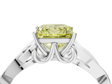 White gold Fancy Yellow Princess  Solitaire Celtic Knot Engagement Ring with Four-Prong Setting_4