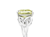 White gold Fancy Yellow Princess  Solitaire Celtic Knot Engagement Ring with Four-Prong Setting_5
