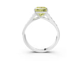 White gold Fancy Yellow Princess  Solitaire Channel-Set Diamond Engagement Ring with Four-Prong Setting_32