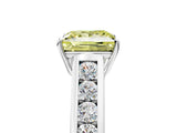 White gold Fancy Yellow Princess  Solitaire Channel-Set Diamond Engagement Ring with Four-Prong Setting_34