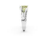 White gold Fancy Yellow Princess  Solitaire Channel-Set Split Shank Ring with Tension Prong Setting_5