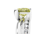 White gold Fancy Yellow Princess  Solitaire Channel-Set Split Shank Ring with Tension Prong Setting_8