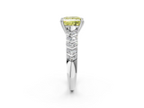 White gold Fancy Yellow Princess  Solitaire Chevron Pave Diamond Engagement Ring with Six-Prong Setting_2