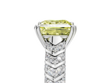 White gold Fancy Yellow Princess  Solitaire Chevron Pave Diamond Engagement Ring with Six-Prong Setting_5