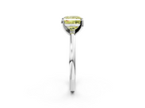White gold Fancy Yellow Princess  Solitaire Diamond Engagement Ring with Four-Prong Setting on a Classic Band_5